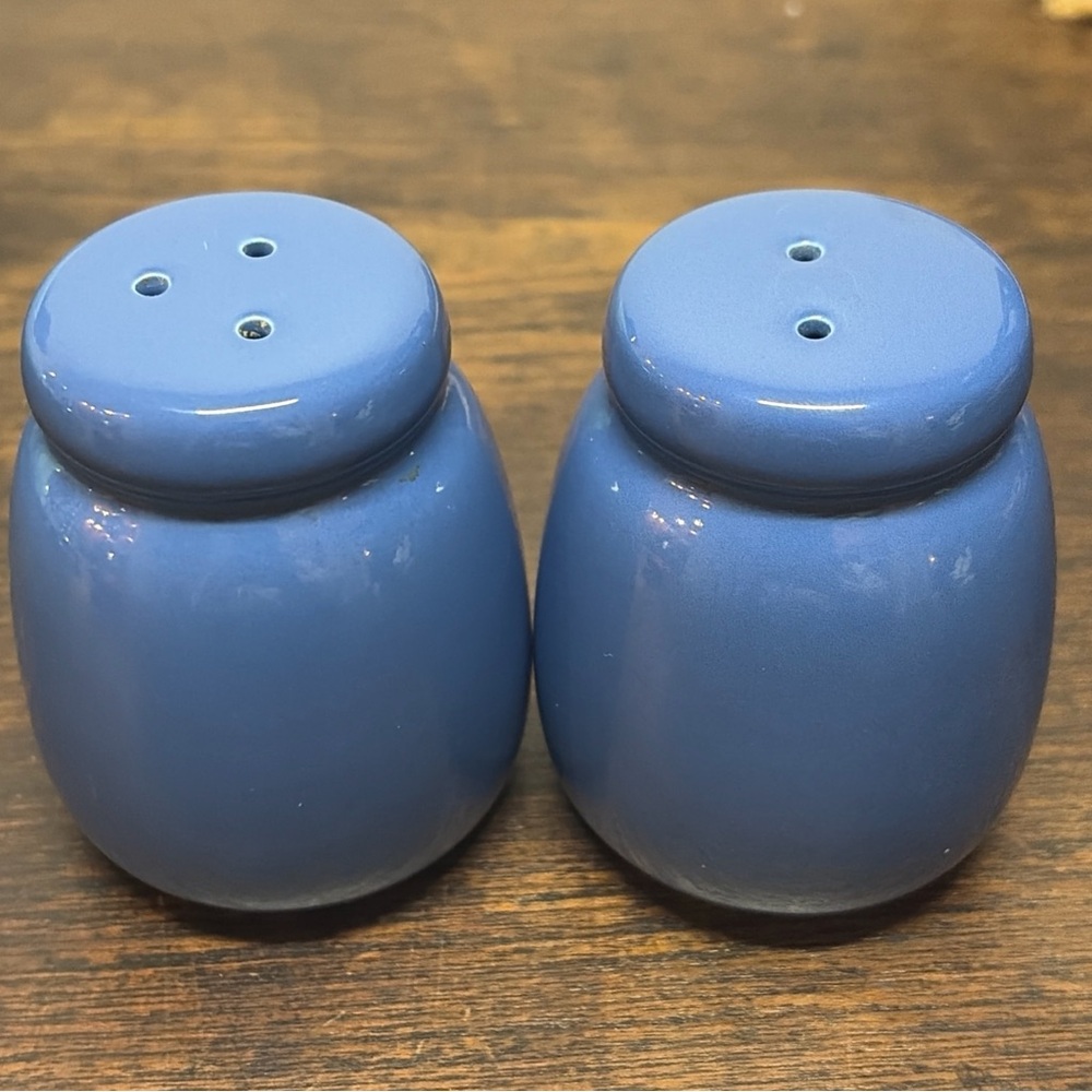 Traditional Blue Ceramic Salt and Pepper Shaker Set Country/Cottage/Chic